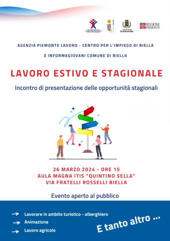 Incontro di presentazione opportunità lavoro estivo e stagionale 26 marzo 2024 a Biella