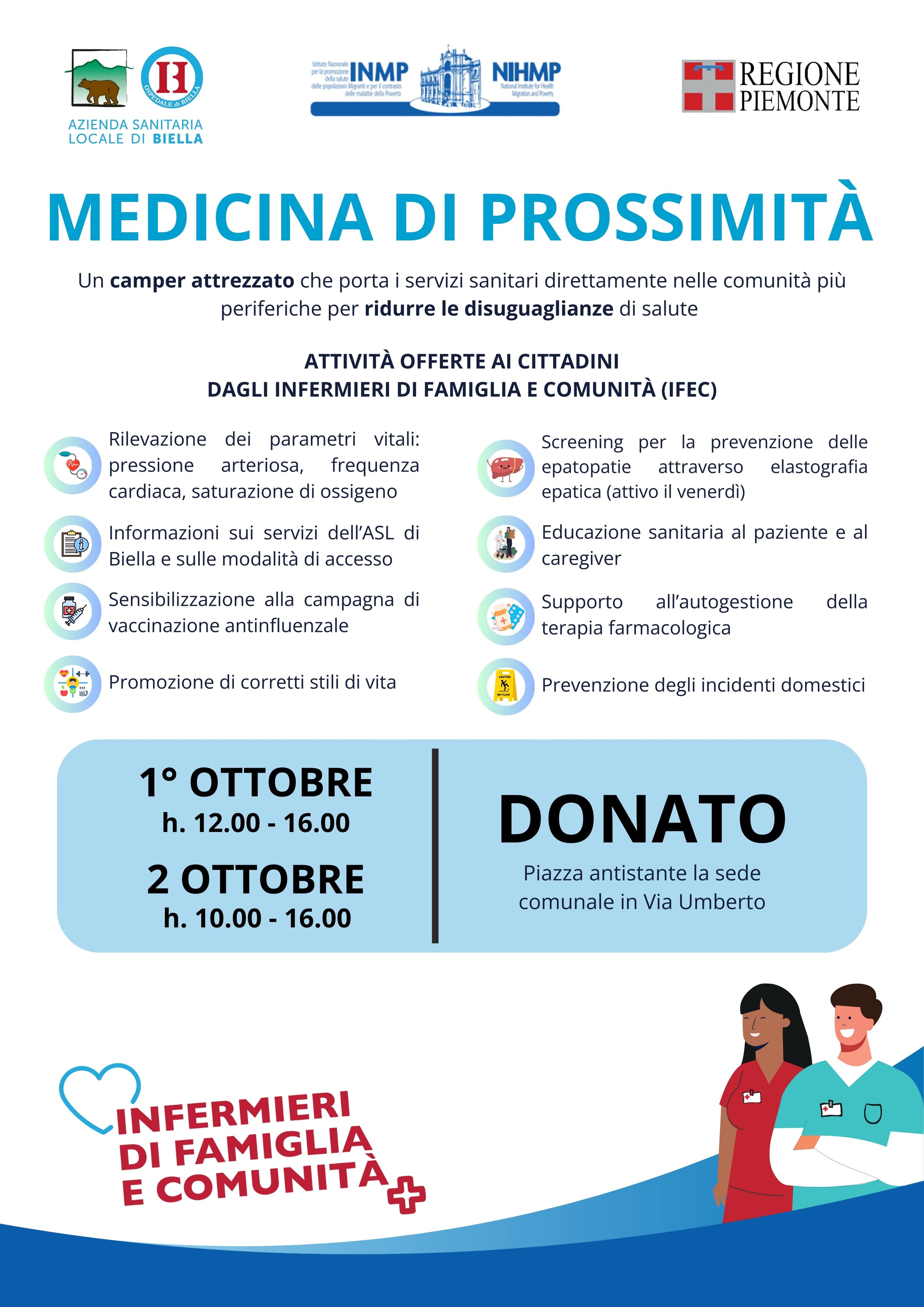 Medicina di prossimità - Donato 1 e 2 ottobre 2025
