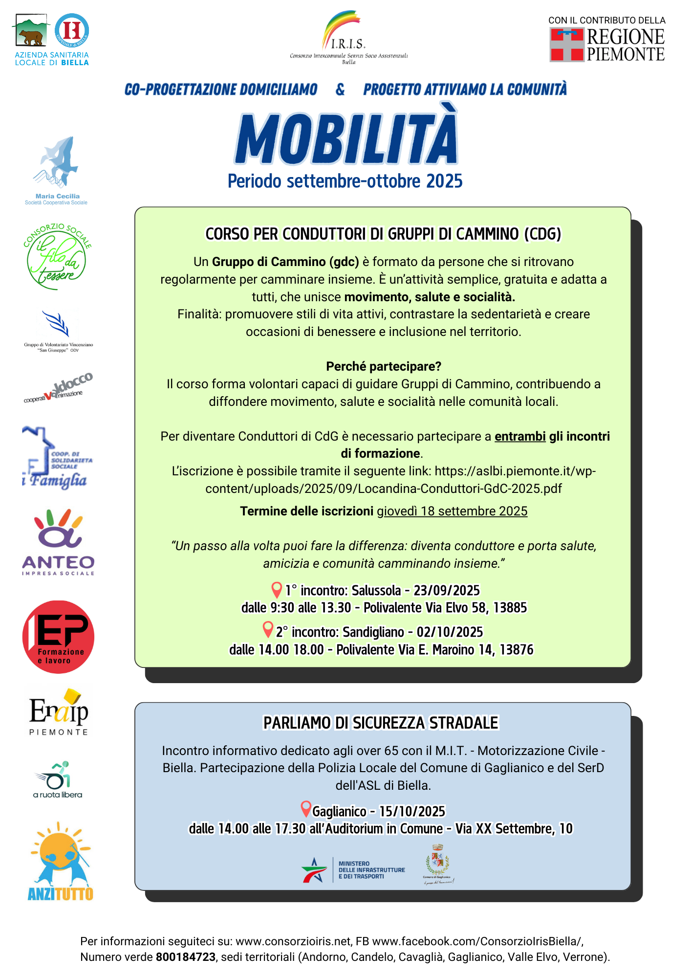Progetto mobilità - periodo settembre - ottobre 2025