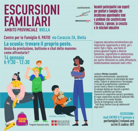 Escursioni Familiari: laboratori per genitori: due incontri in presenza a Biella